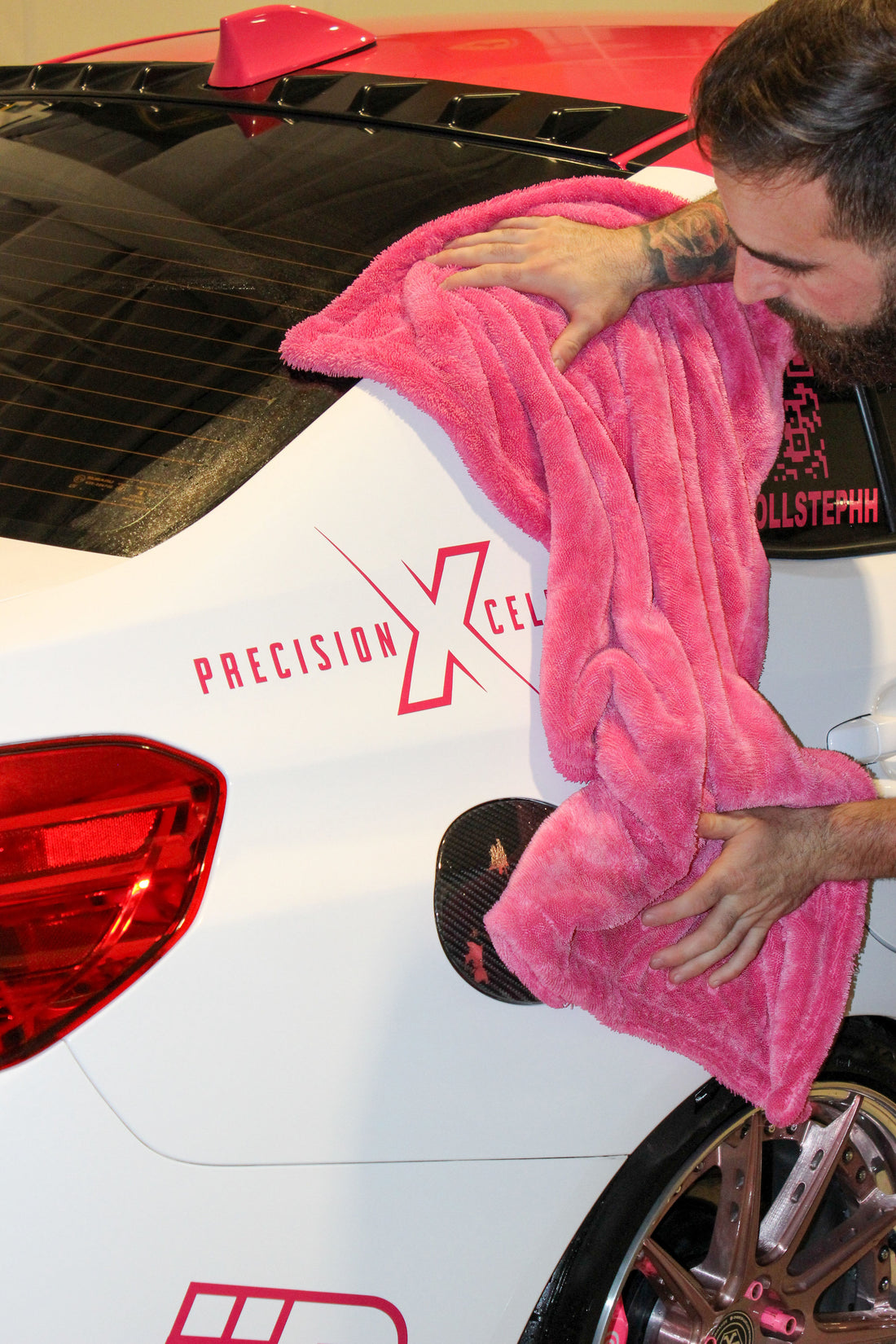 pink drying towel