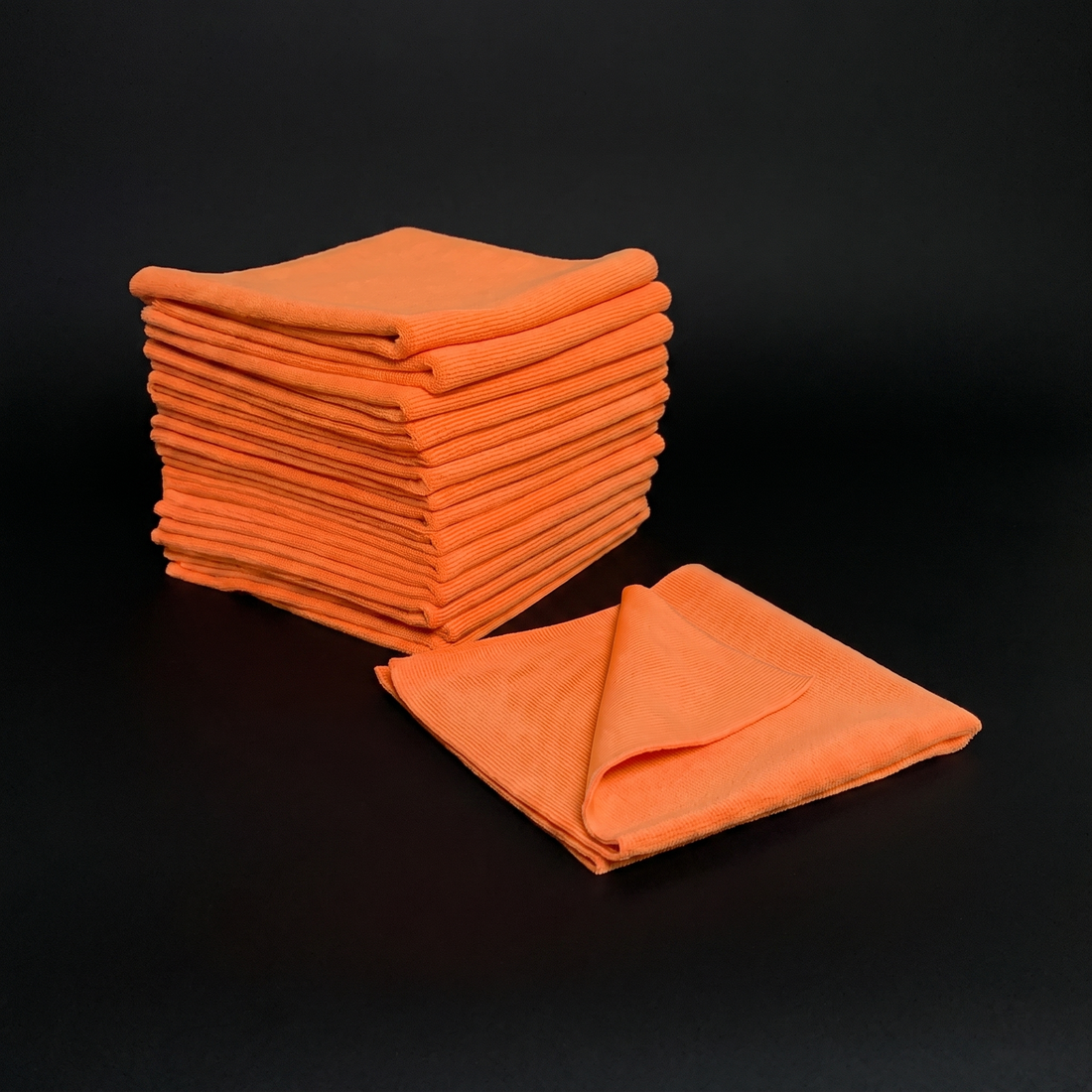 orange edgeless towel stack