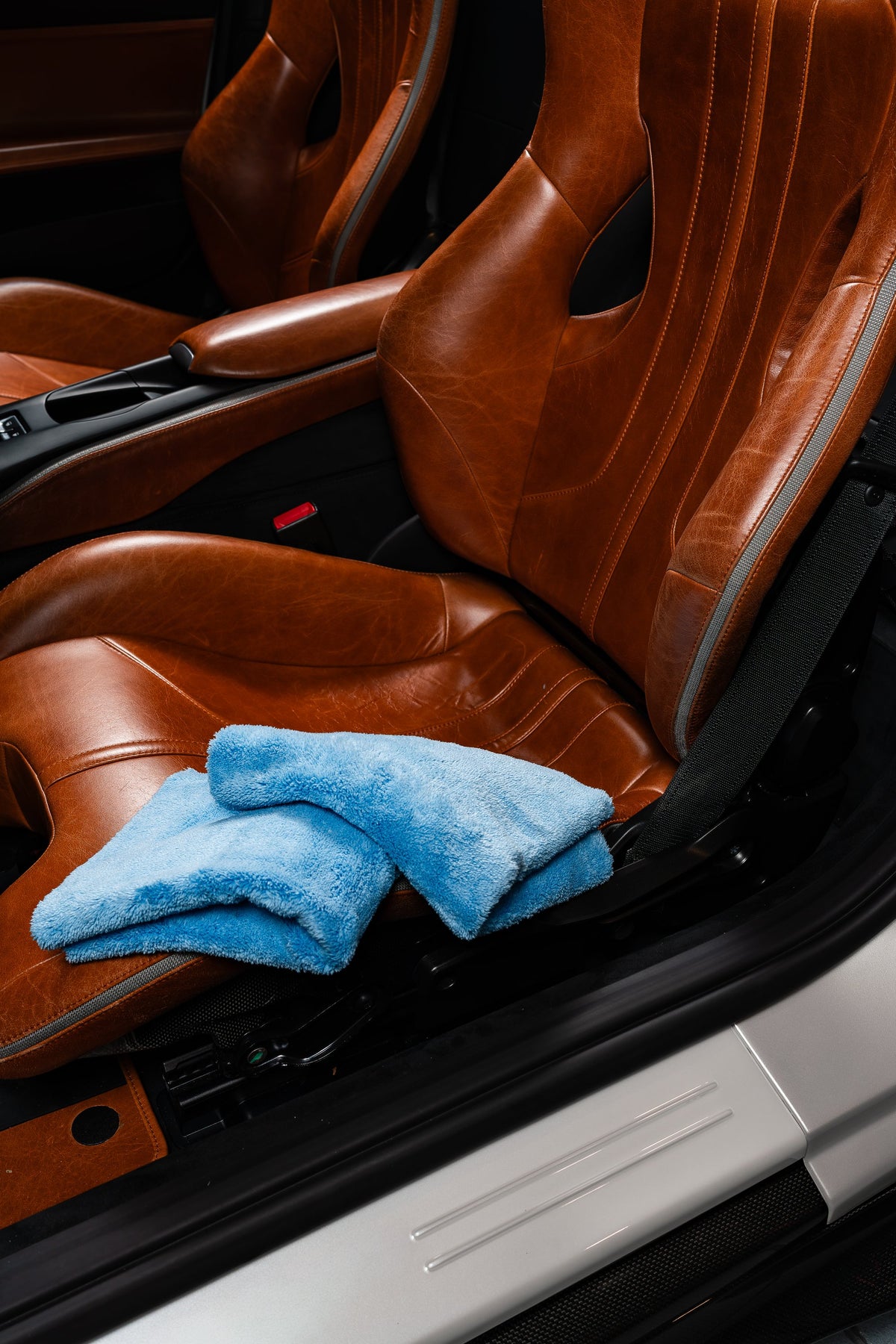 blue plush towel