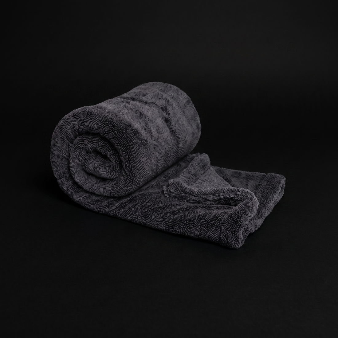 gray drying towel rolled