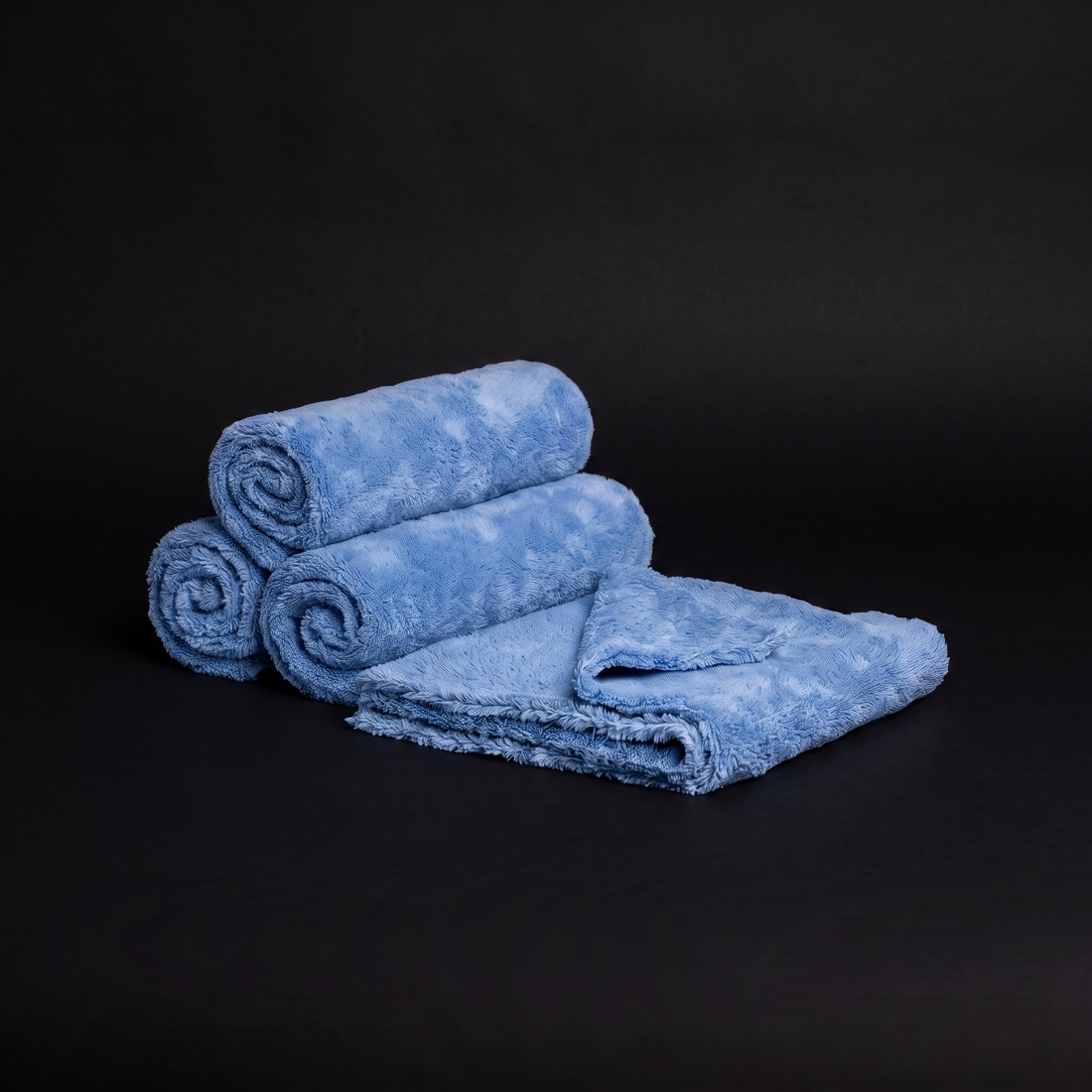 blue squares towel stack